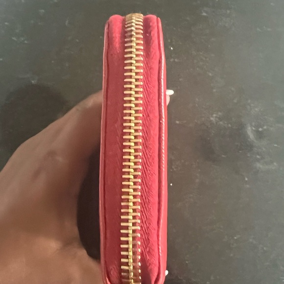PRADA Red Saffiano Leather Zippy Wallet - Picture 6 of 12